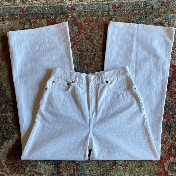 Dior Denim - Christian Dior High Waisted Wide Leg White Denim Jeans Size 4US